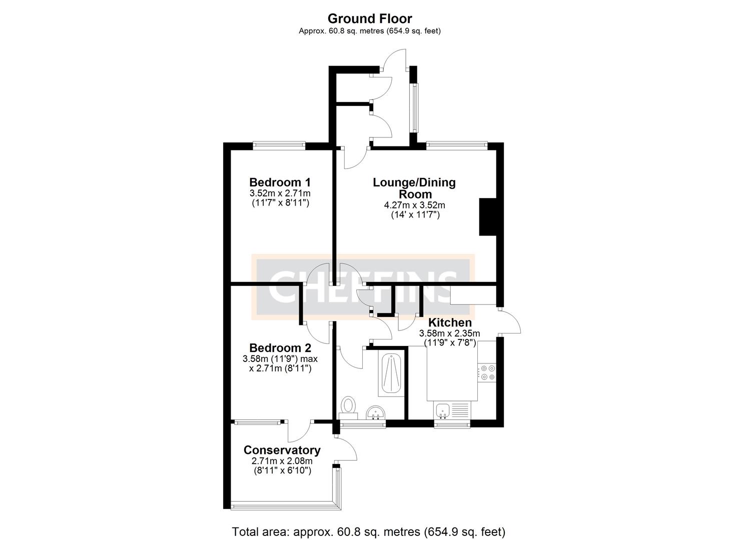 2 Bedroom for sale in Mepal Cheffins Ely Sales